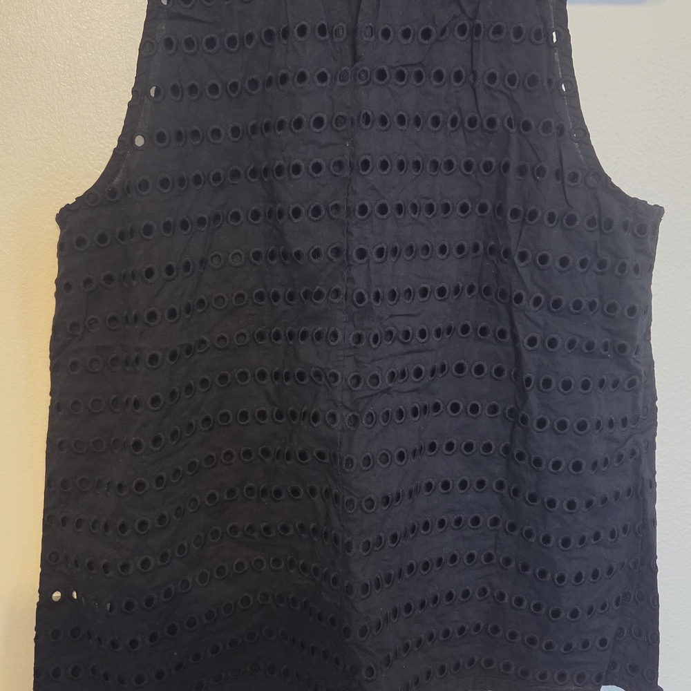 a new day Black Eyelet Sleeveless Top